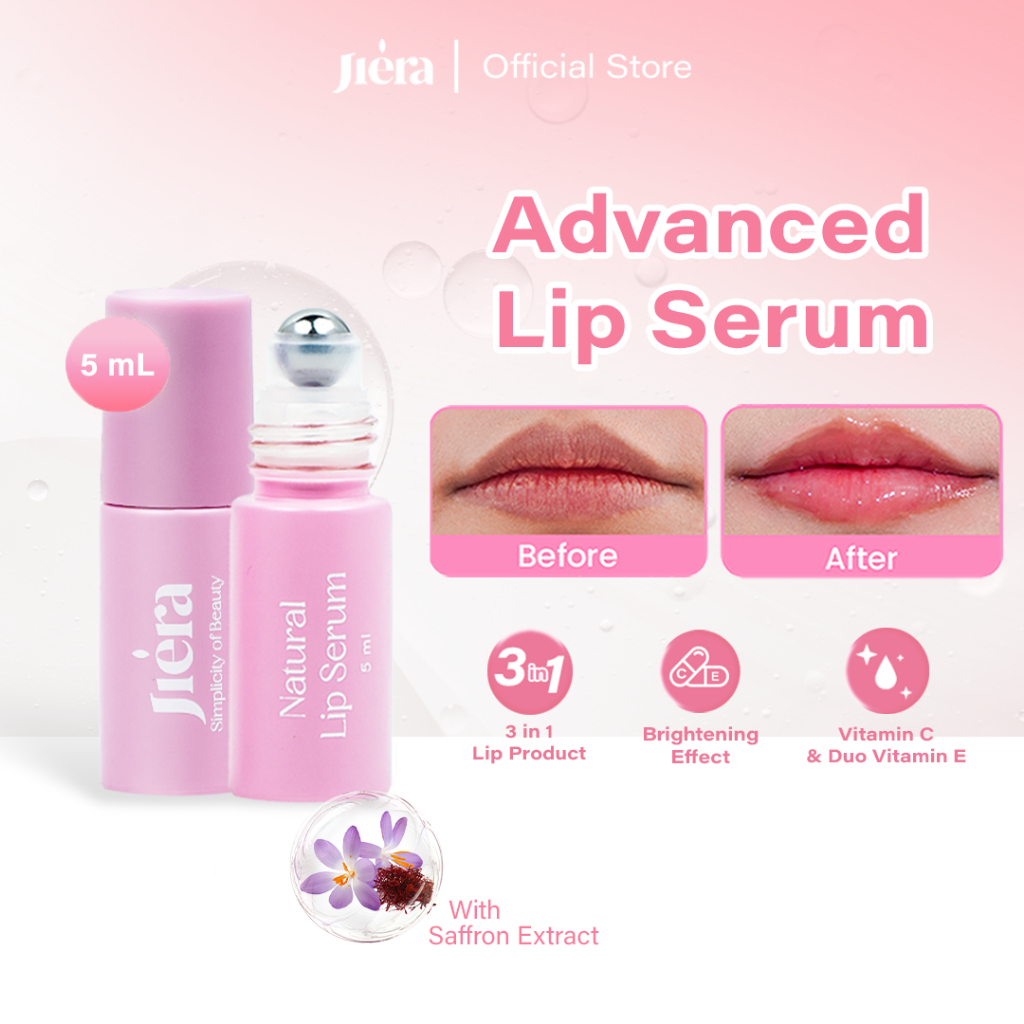 [New Formulation] JIERA Advanced Lip Serum Roll On 5ml with Vitamin C dan Duo Vitamin E, Membantu Me