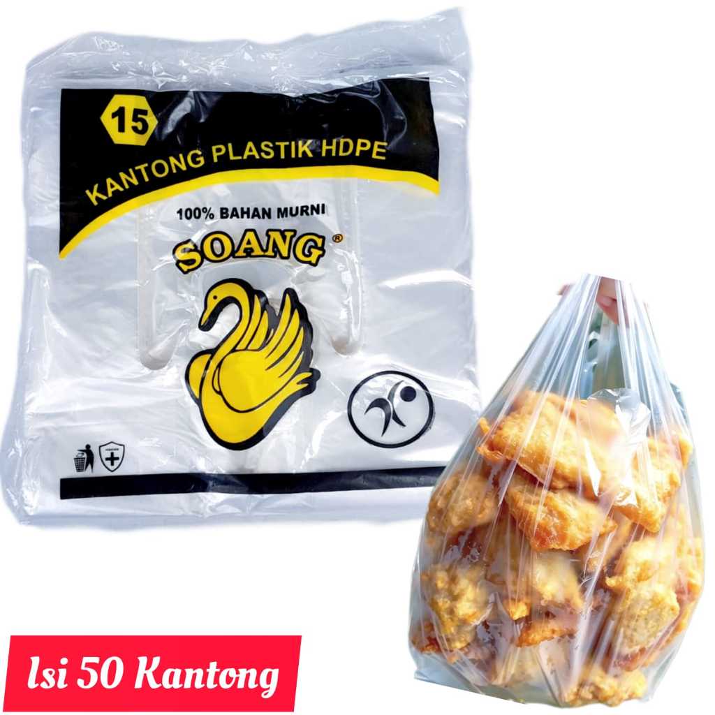 Kantong Makanan U15 Platik Kresek Cap Soang 1Pack 50pcs Hdpe Plastik Food