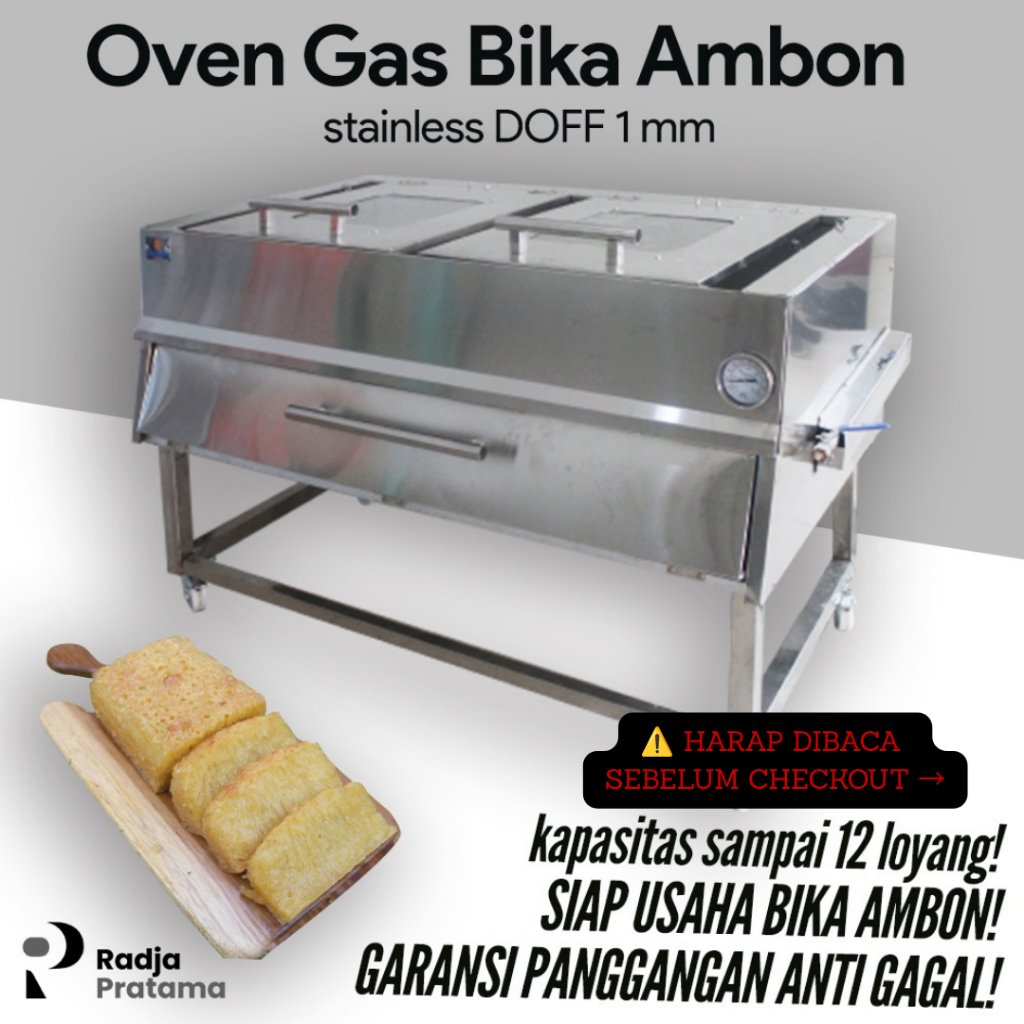 Oven Bika Ambon Gas Berkualitas Tipe Superior tebal 1 mm.