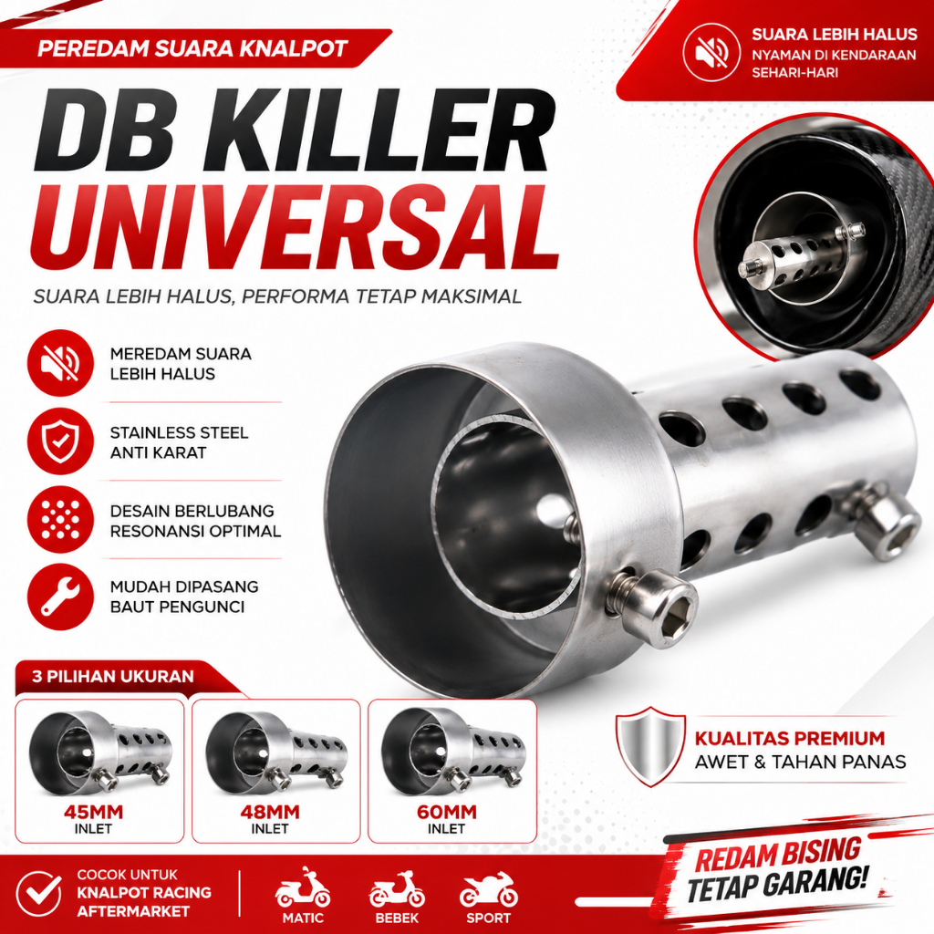 Hot Sale Db Killer Knalpot Universal Db Killer Knalpot Motor Db Killer Knalpot Mobil Silencer Baffle