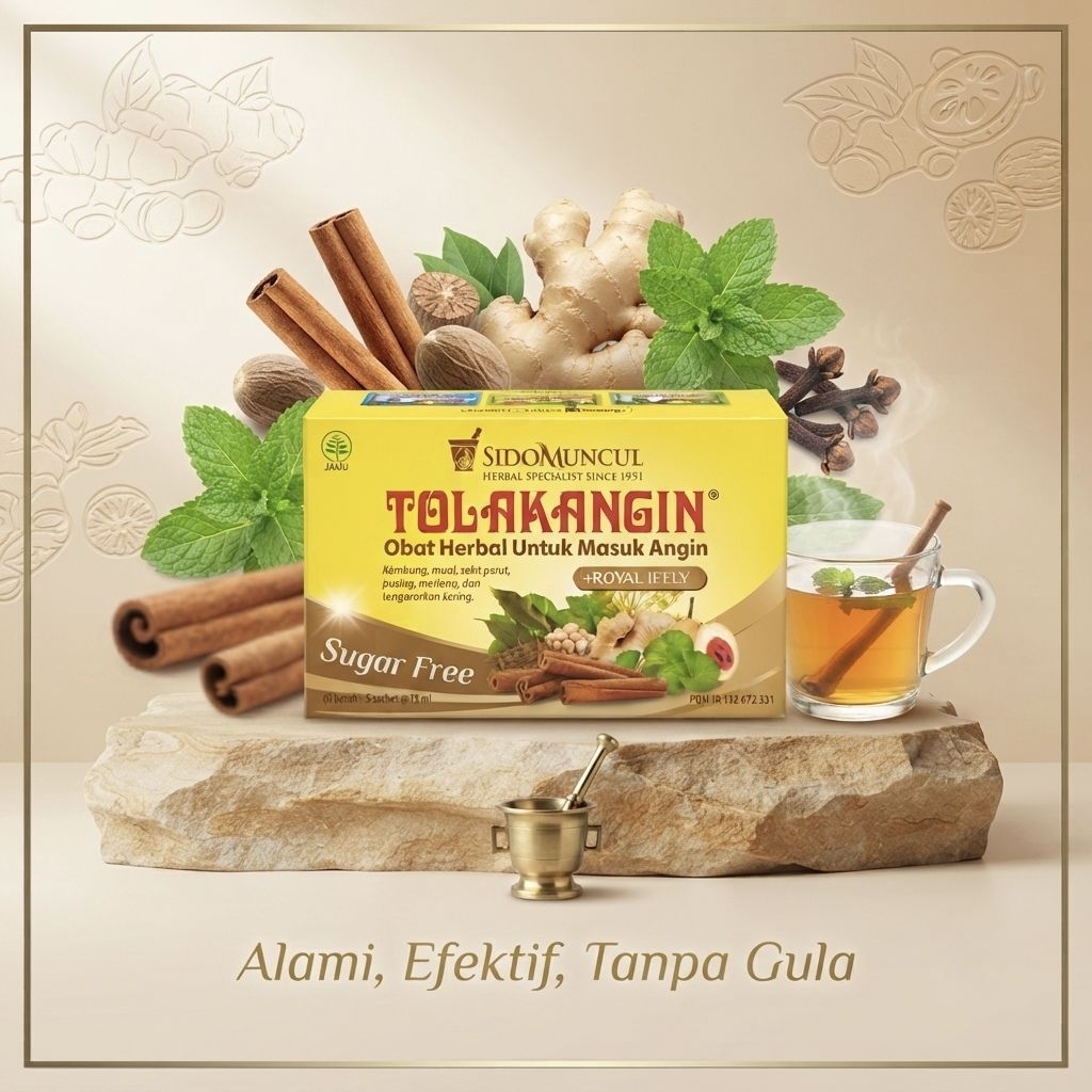 Tolak Angin Cair Bebas Gula Sachet 15ml/ sachet- Herbal, Bebas Gula, Meringankan Masuk Angin