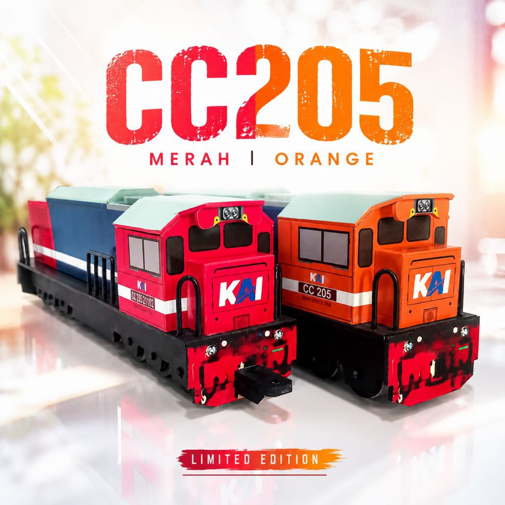 Mainan Kereta Api CC205 Merah/Orange