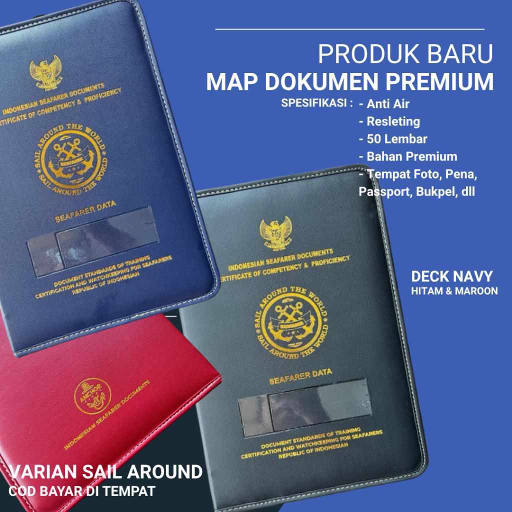 Map Dokumen Pelaut PREMIUM Sail Around The World Isi 50 Lembar Map Document Keeper Original Map Resl