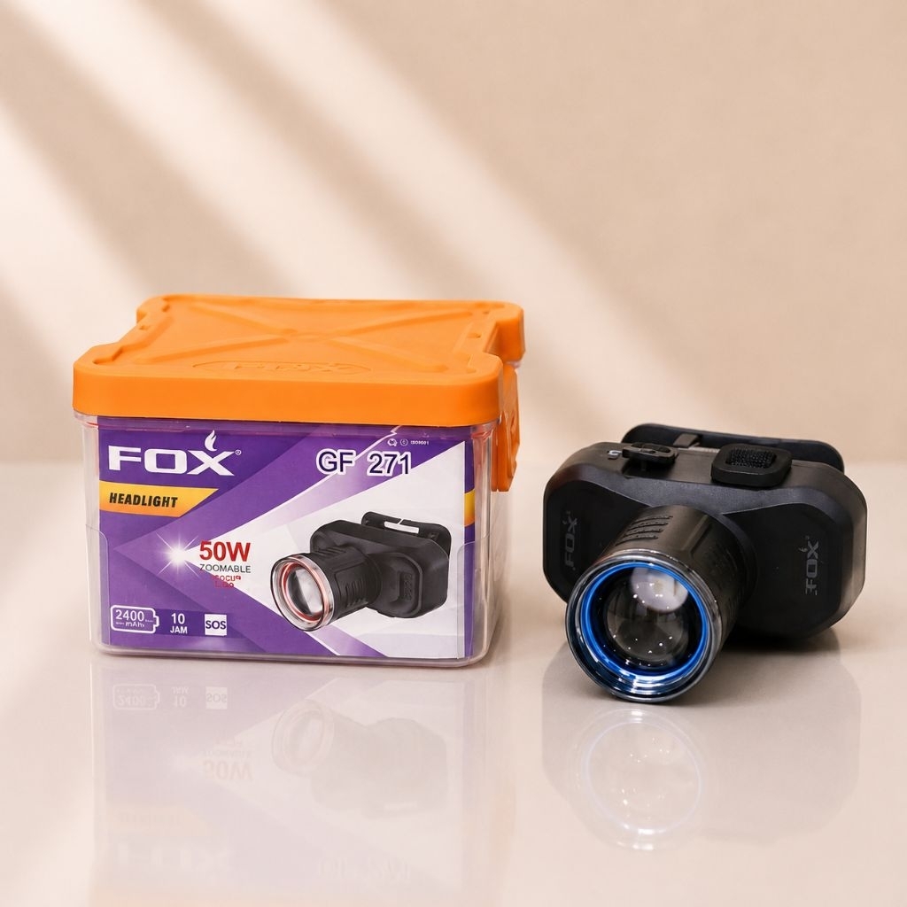 Headlamp lampu senter kepala LED FOX GF-271