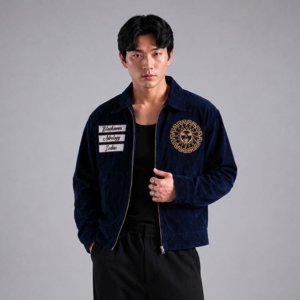 Corduroy Work Jacket Boxy ZODIAC Blackseven | Work Jacket Corduroy Navy | Jaket Work Oversized Pria