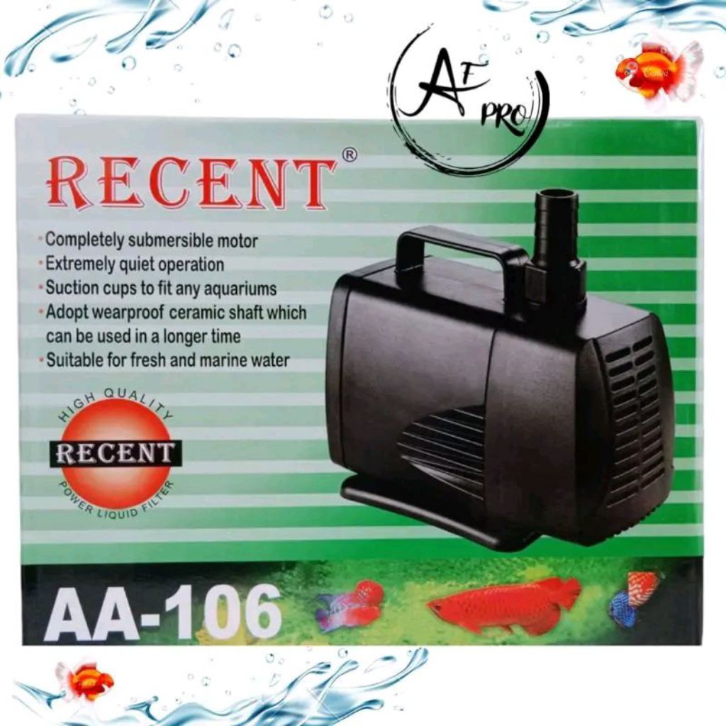 RECENT AA 106 SUBMERSIBLE Pompa Aquarium Kolam Koi Air Mancur Hidroponik