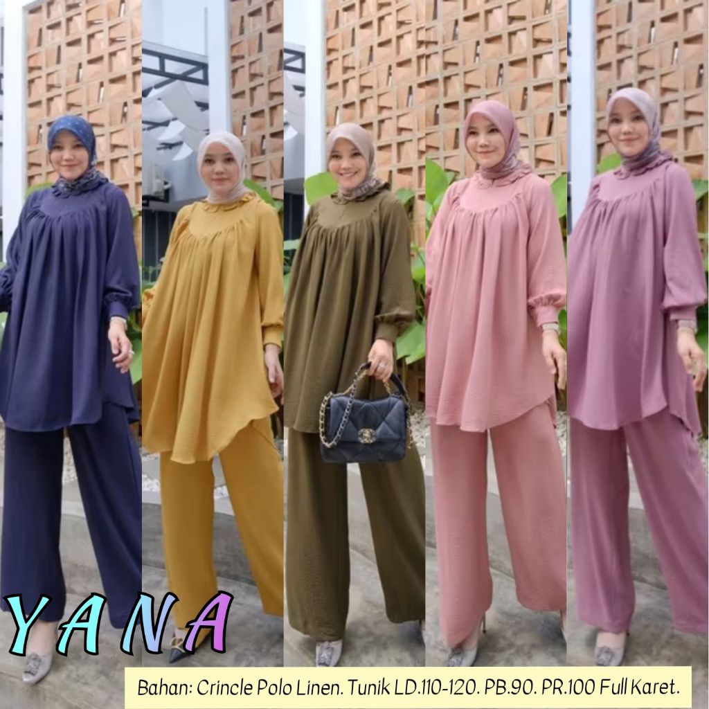 (23) DLOVERA YANA SET Setelan Tunik Celana Wanita Yana Oneset by D'lovera. TZY. Olshop