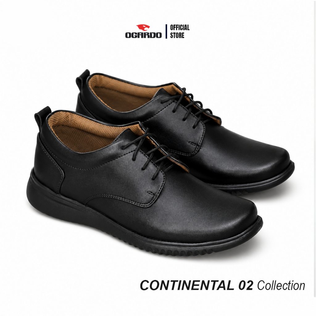 Sepatu Pantofel Continental Ogardo Tali / Slop on - Kulit Sintetis Premium Ringan