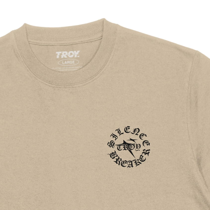 Troy Company T-shirt Beige Silence Breaker - Kaos Pria Lengan Pendek Coklat Beige MTD 3662