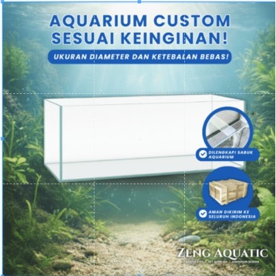 Aquarium Kaca Bening Asahi Non Tempered Kaca Tebal 6mm 10mm 12mm Custom Ukuran Air Tawar & Laut by Z