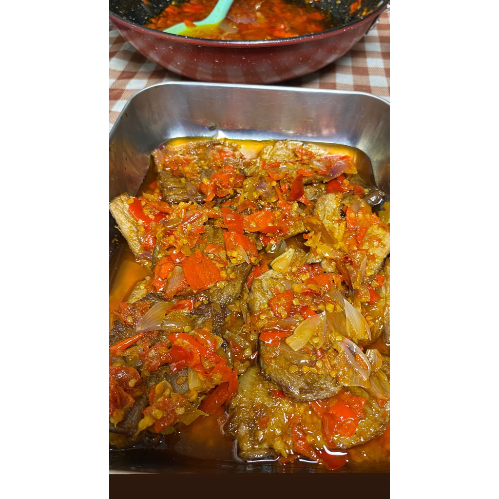 Dapur Sungaipagu - Dendeng Batokok Lambok Cabe Merah khas minang- Dendeng batokok Bakar Cabe hijau m