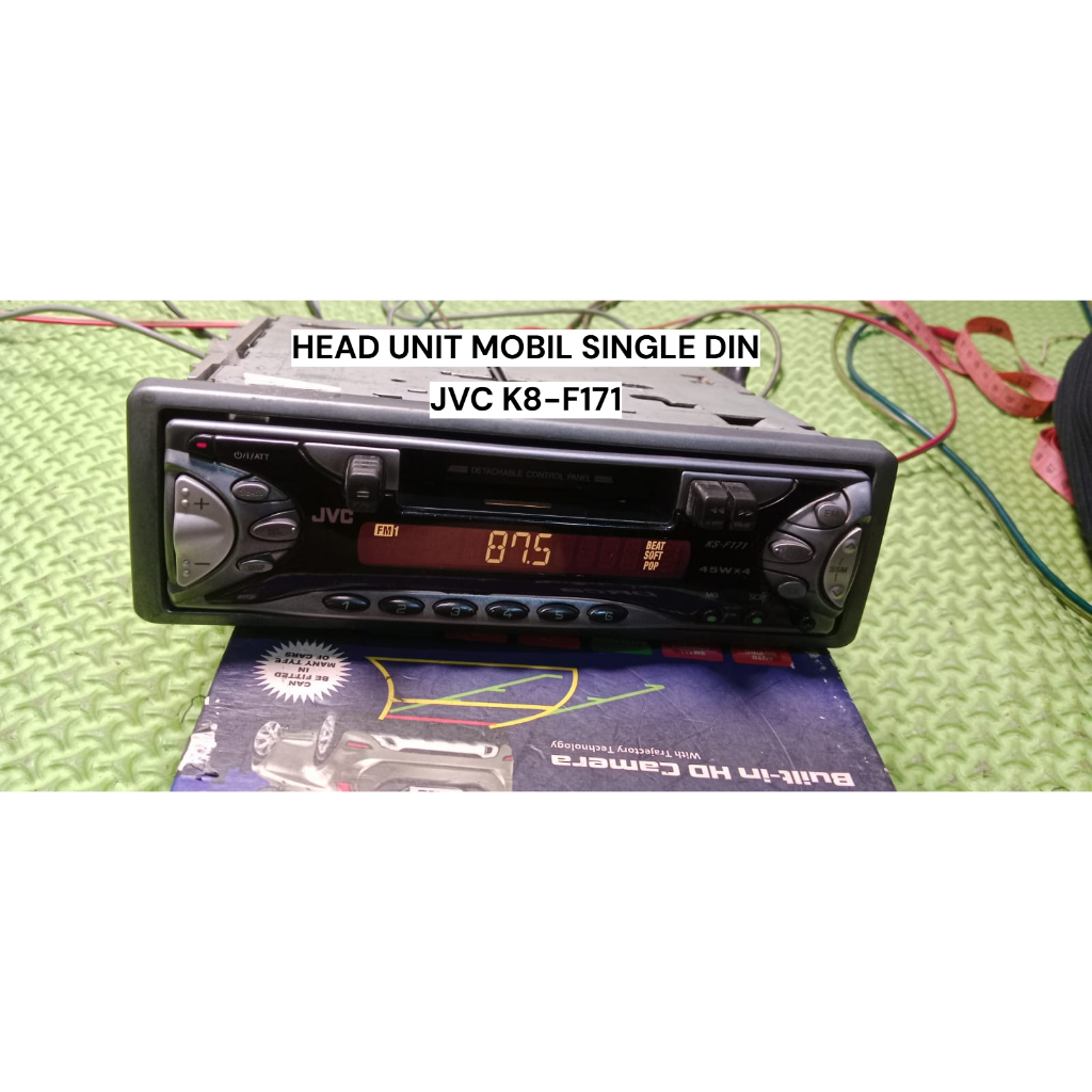HEAD UNIT MOBIL RADIO KASET SINGLE DIN JVC K8-F171 | DENGAN SOKET & LIST | KONDISI BEKAS NORMAL.