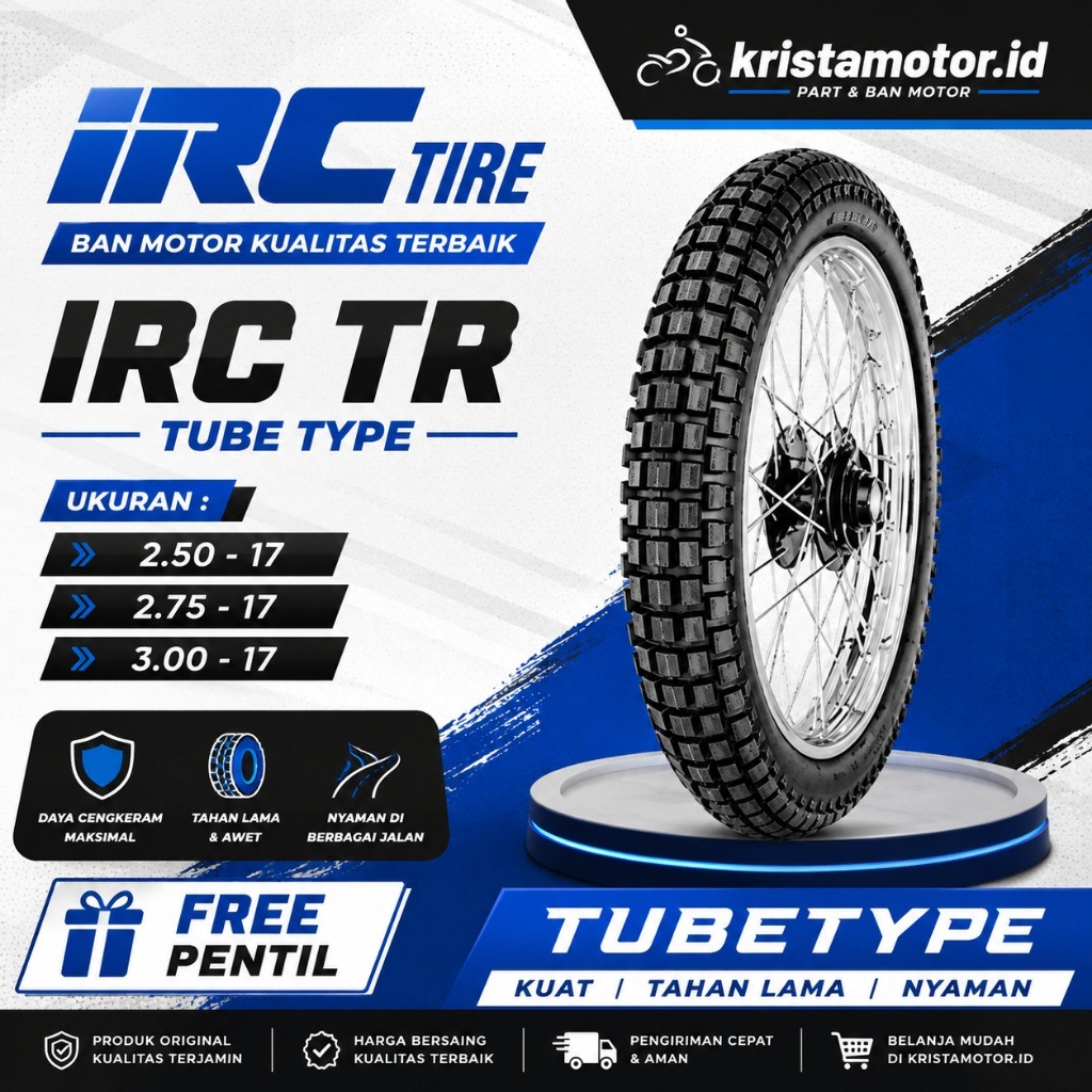 Ban Motor IRC TR Trail Tubetype Ring 17 250-17 275-17 300-17 Semi Trail Ban Luar IRC