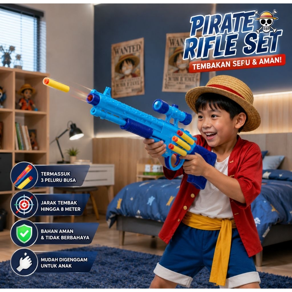 Mainan Set Pistol shotgun Polisi - Perlengkapan Tembakan Nerf Anak Peluru Busa