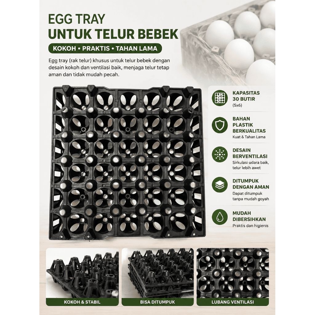 EGGTRAY BEBEK UNTUK Mesin Tetas Telur Full Otomatis / Mesin Penetas Telur Otomatis
