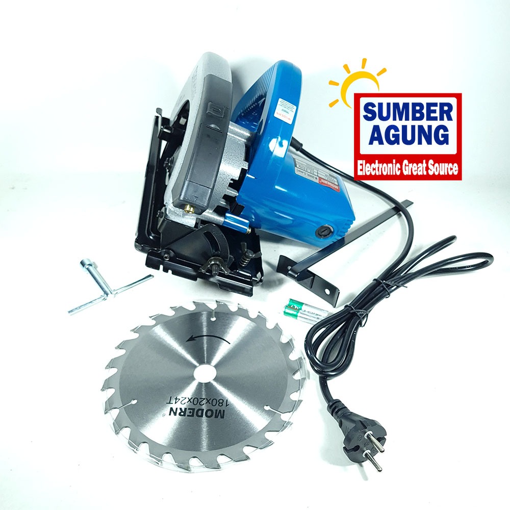 Modern Gergaji Listrik Bulat 7inch M2600L (Circular Saw) Gergaji Listrik Bulat 7inch Circular Saw