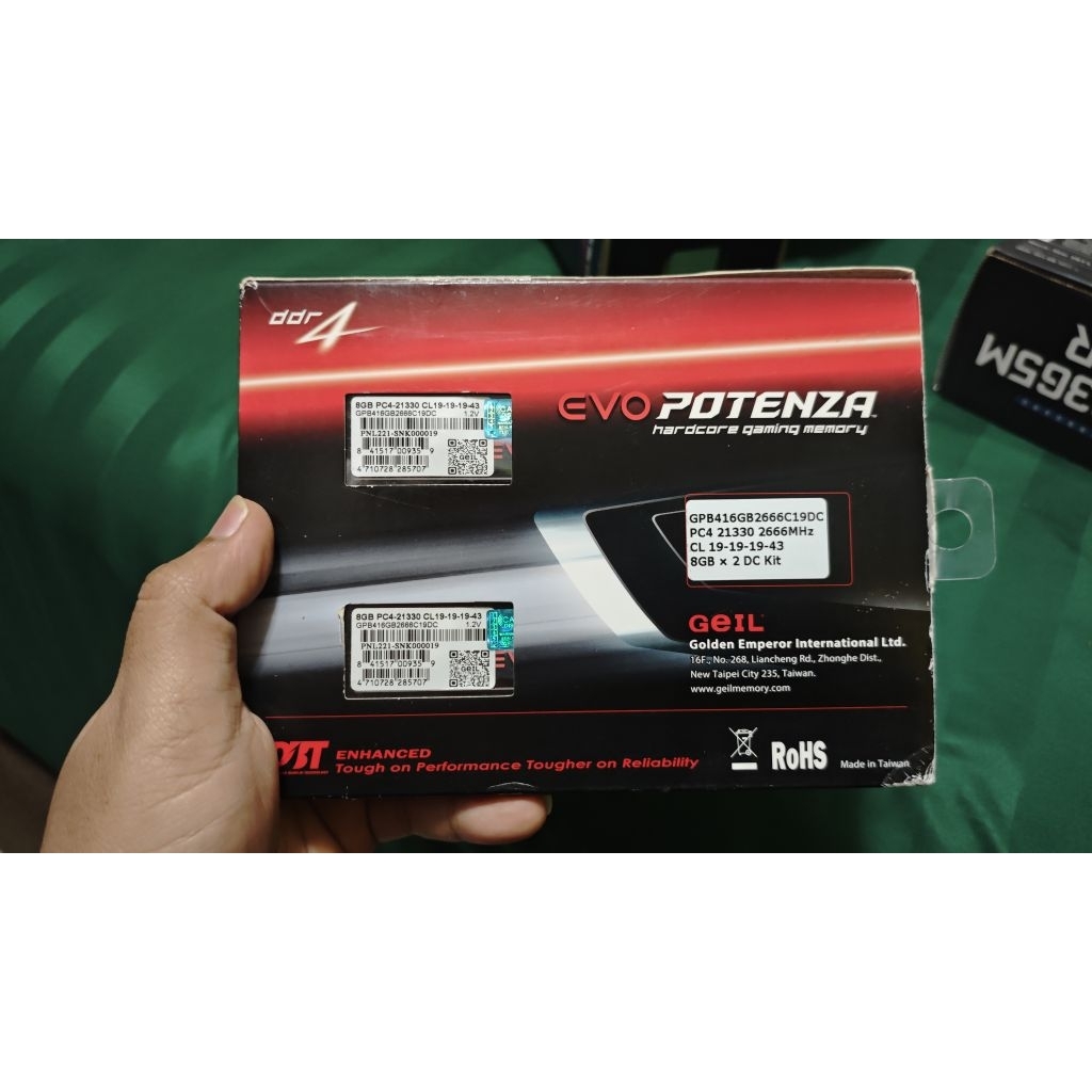 RAM GEIL Evo Potenza DDR4 16GB (2x8GB) 2666MHz (SECOND)