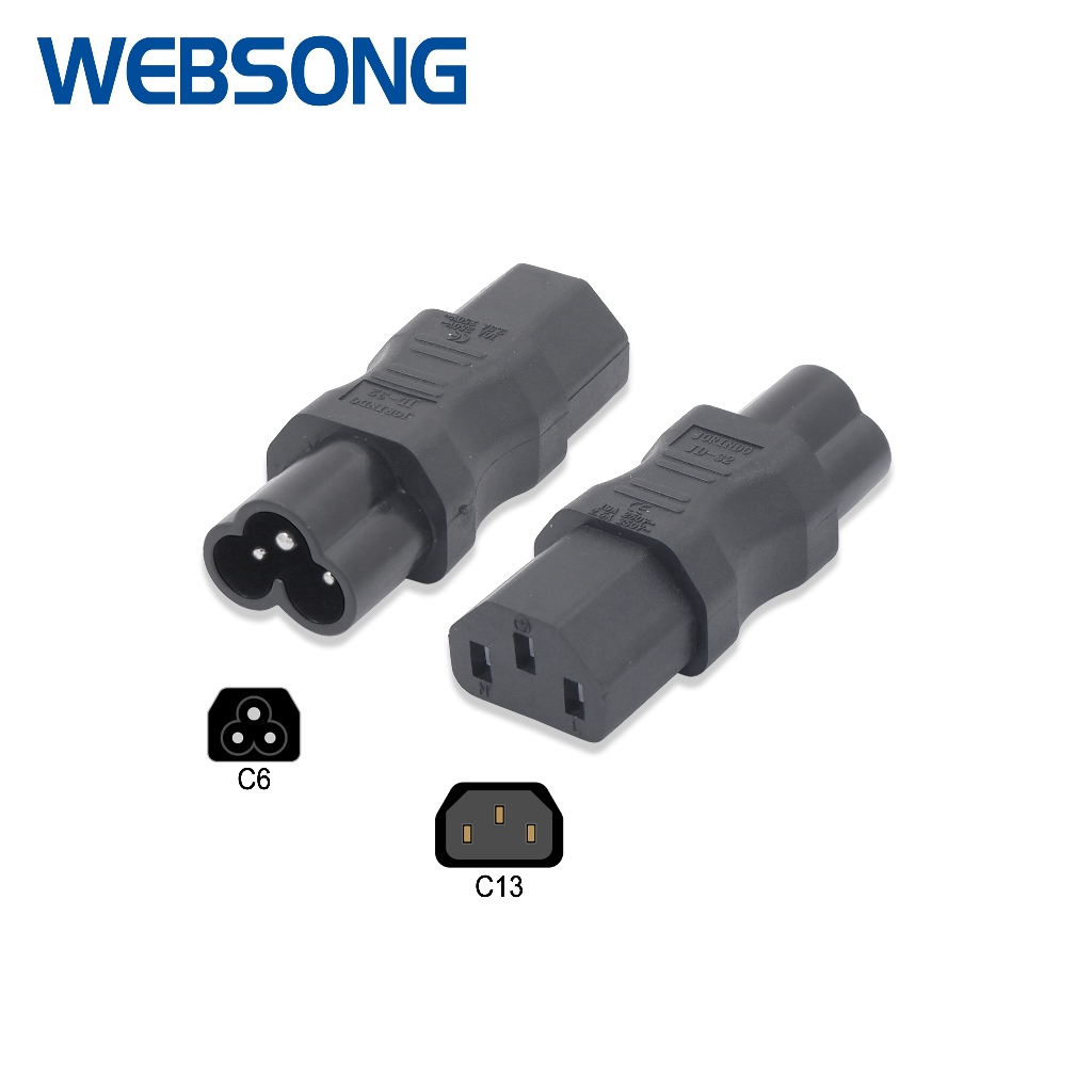 Connector Power JD-32 JD-43 JD-51 JD-57 C6 to C13 Straight Down Right Left Websong