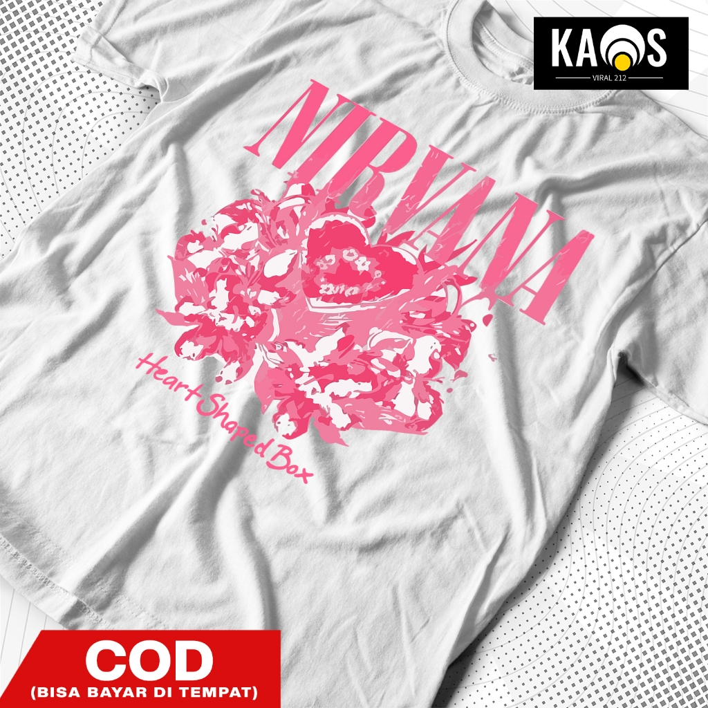 Kaos Band Nirvana Heart Shaped Box Katun Combed Premium Unisex