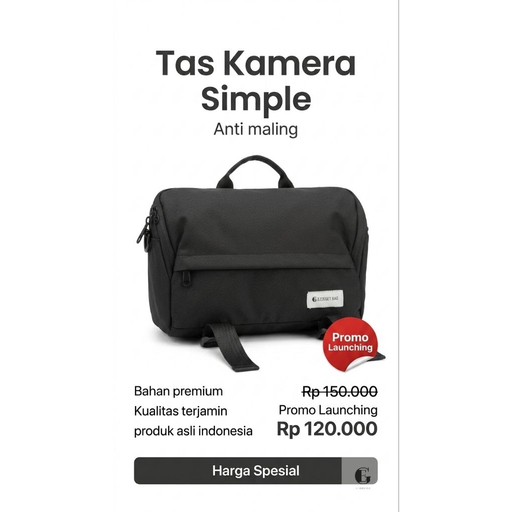Tas kamera sapphire ezzeget//tas kamera slempang//tas kamera kecil//tas kamera simple