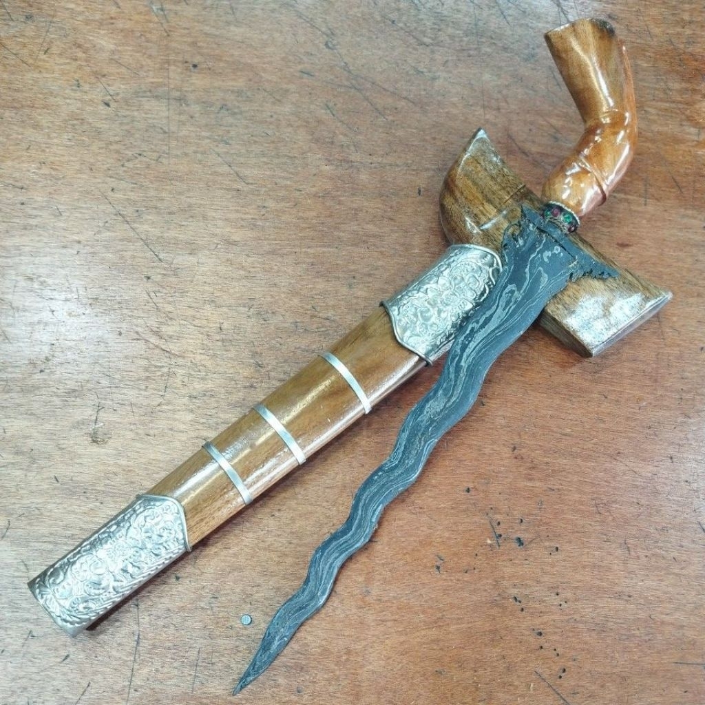 keris adat patrem bima pendok perak original
