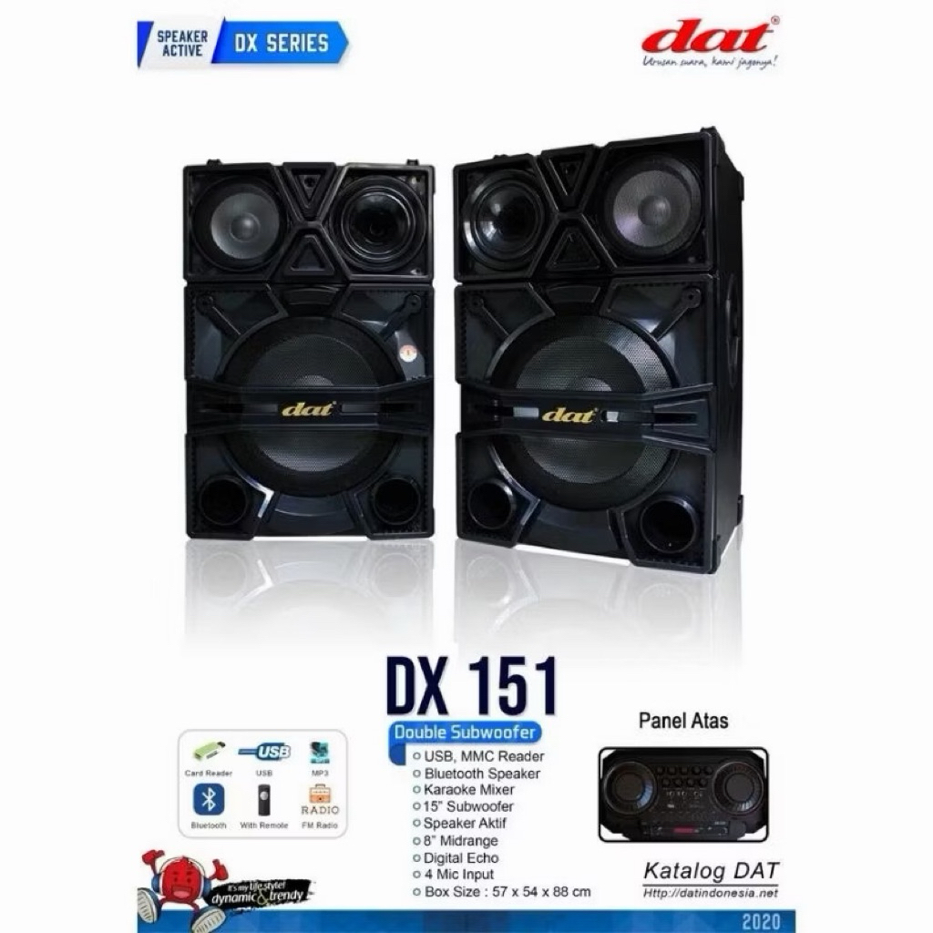 DAT Speaker Active Double Subwoofer 15 Inchi  / DX-151 Garansi Resmi