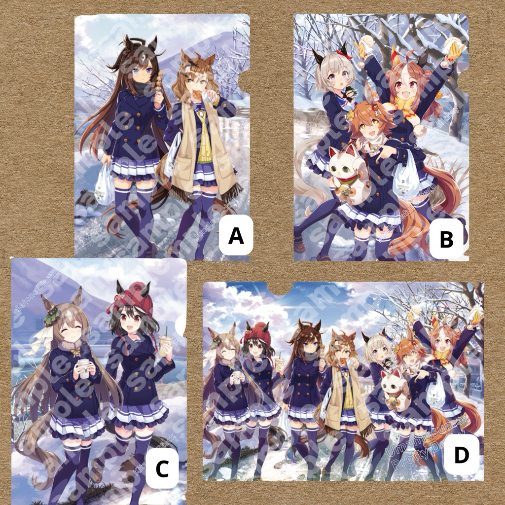 Clearfile 3th anniversary Uma Musume x FamilyMart. Duramente, Jungle Pocket, Curren Chan, Matikanefu
