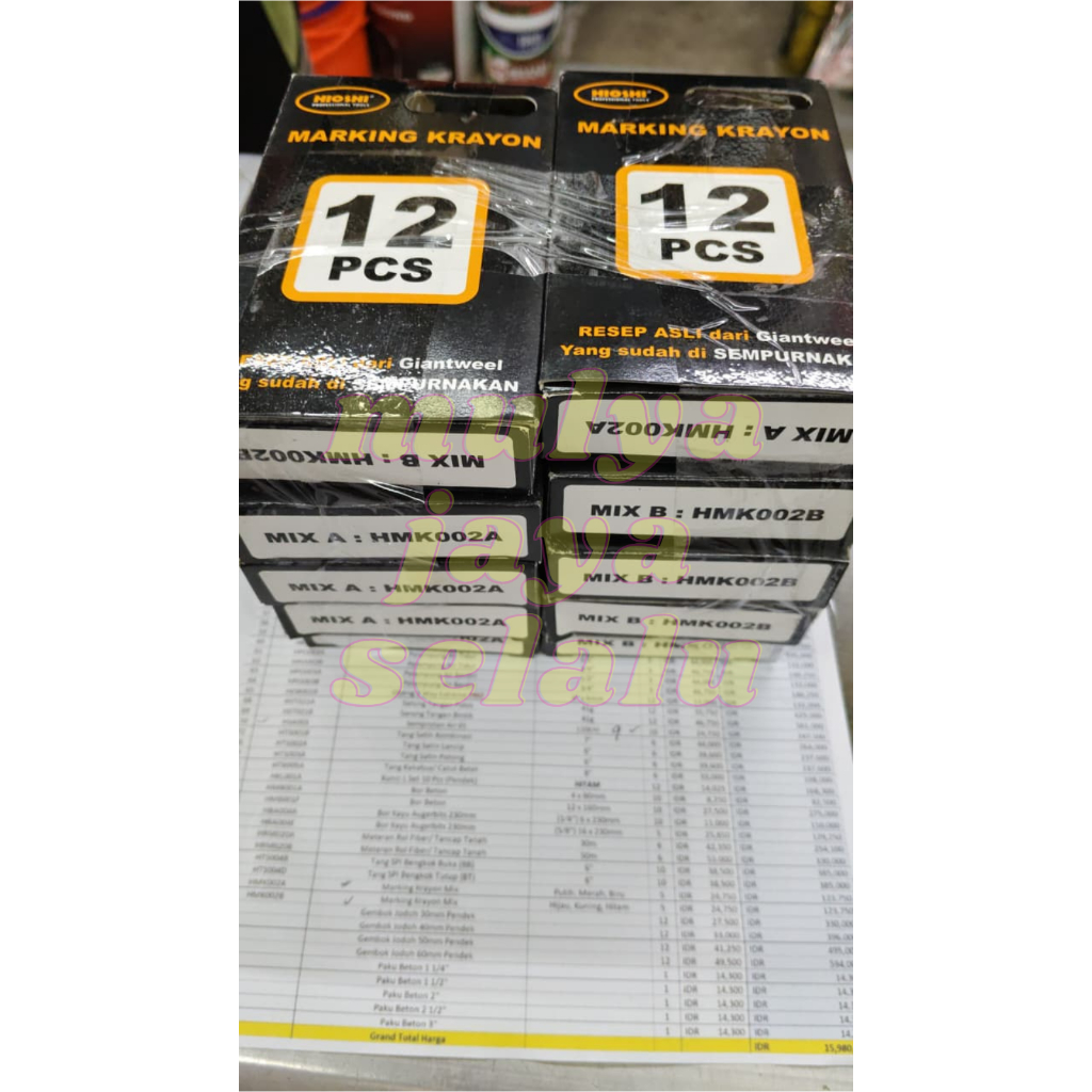 MARKING KRAYON KAYU MIX ISI 12 PCS