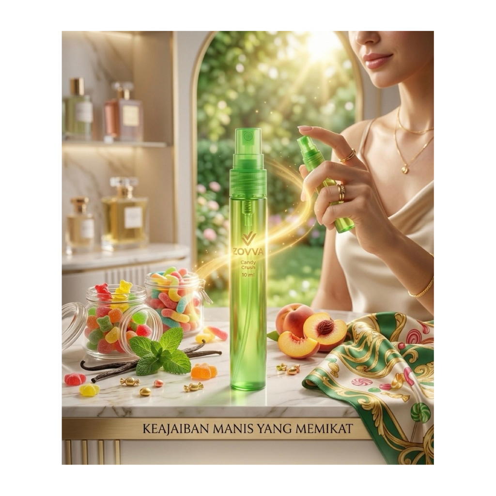 Zovva Eau De Parfum - Candy Crush 10ml Original - Minyak Wangi Aroma Permen Manis Fresh EDP Tahan La