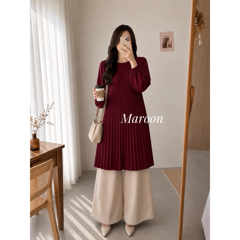 TUNIK PLISKET LIDI / LONG TUNIK PLISKET / TUNIK PLISKET DG013