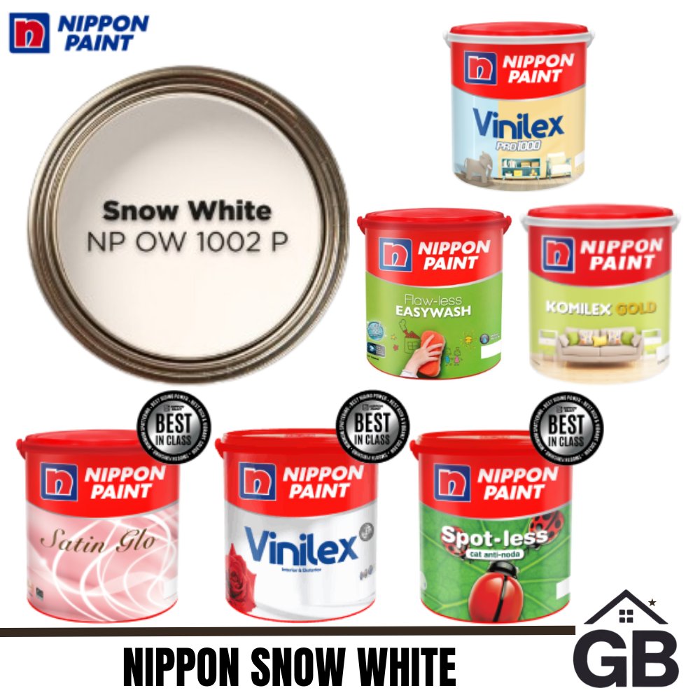 Snow White NP OW 1002P // Cat Tembok Interior Nippon Paint // Komilex Gold, Vinilex, Vinilex Pro, Fl