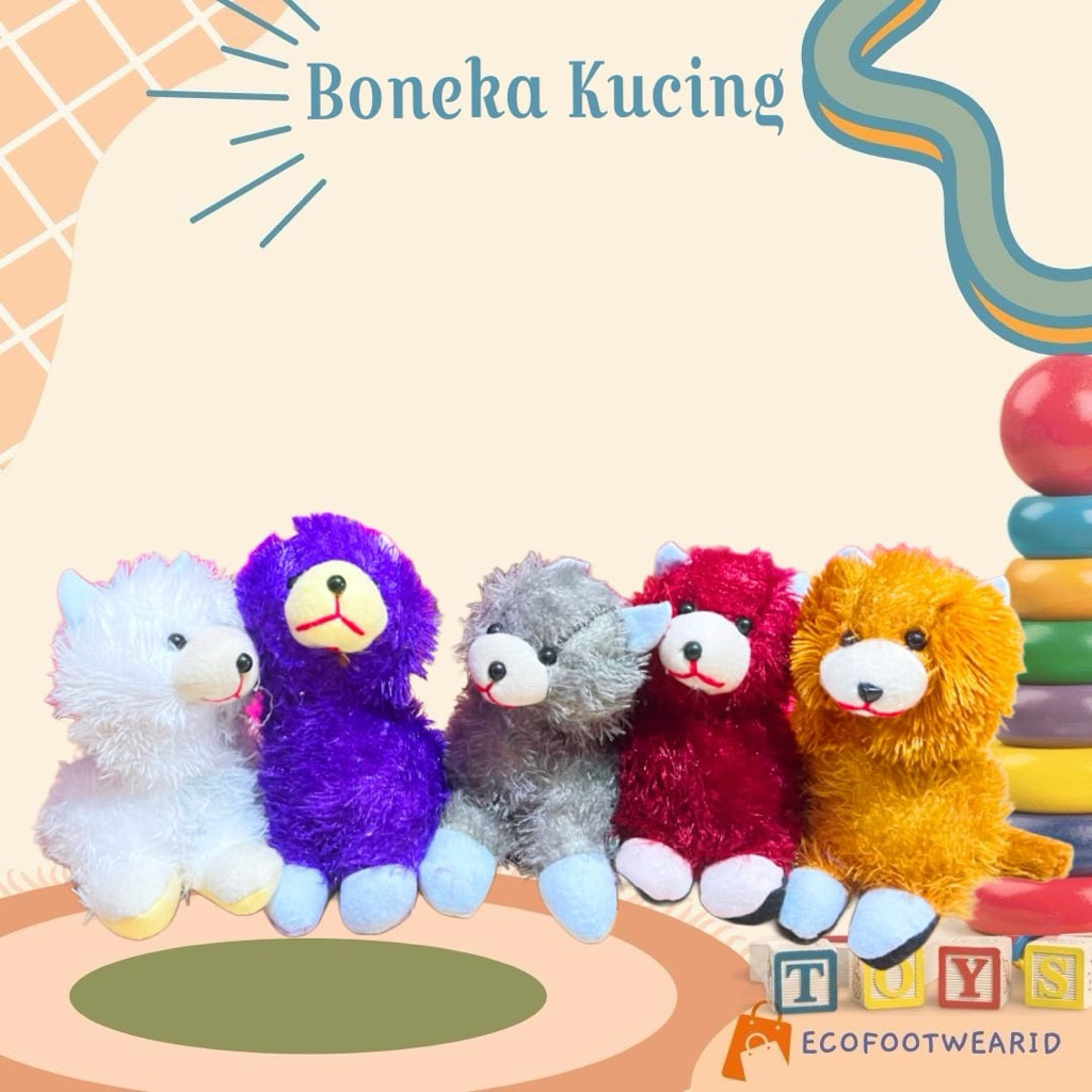 Boneka Kucing OB Mini Cat Boneka Kucing Rasfur Random duduk Ecofootwearid