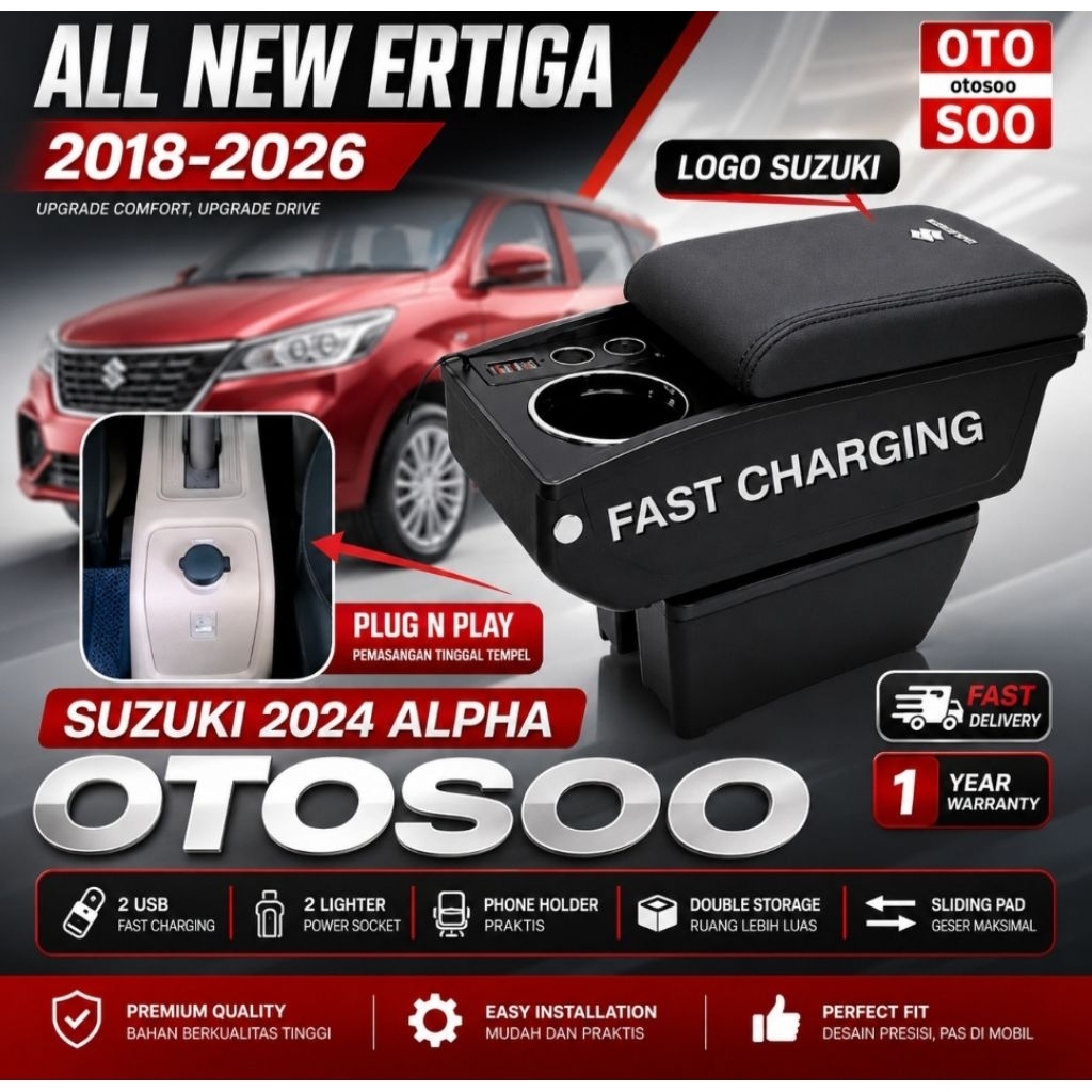 Armrest New Ertiga 2018-2026- ARMREST ALL NEW ERTIGA CONSOLE BOX ARMREST XL7 ERTIGA SPORT; HYBRID