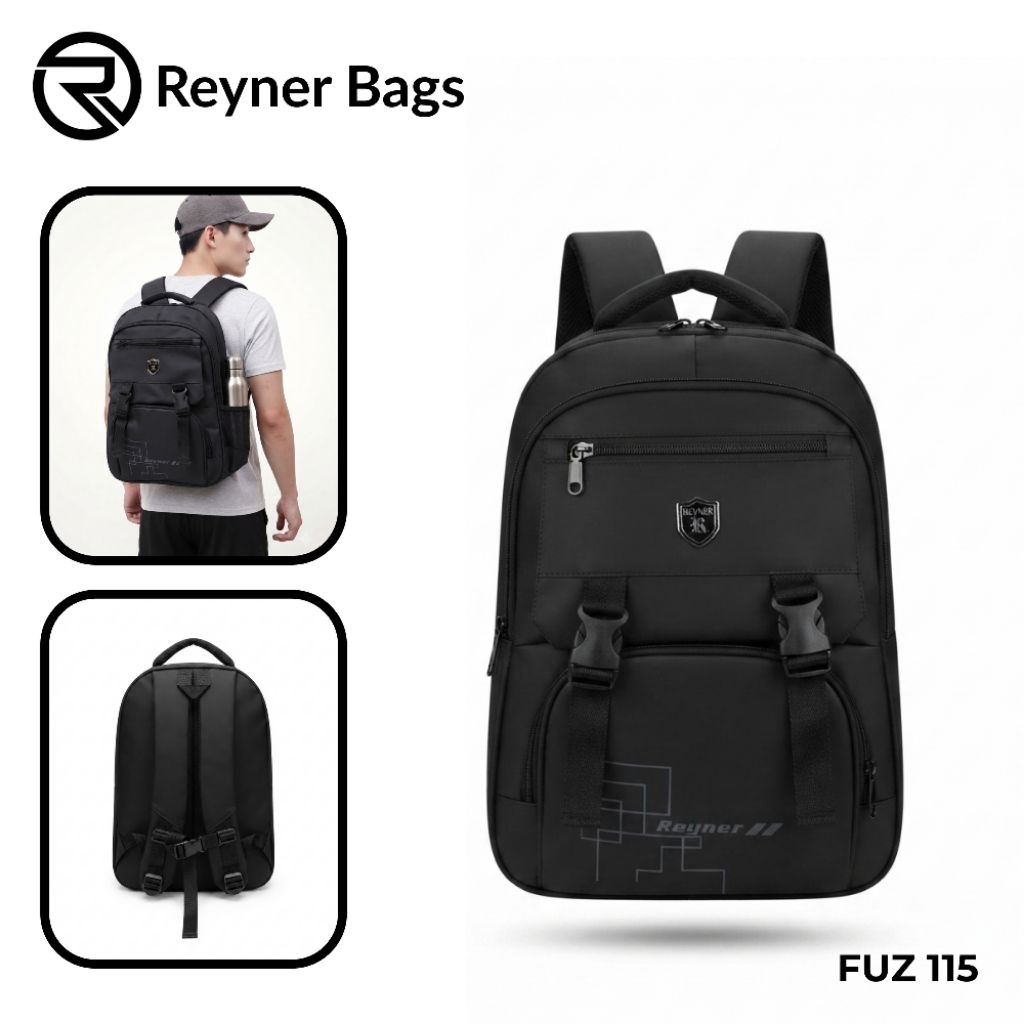 Tas Reyner - Tas Ransel Laptop - Tas Ransel - Tas Hitam - Tas Kuat - Tas Kantor - Tas Sekolah - Tas 
