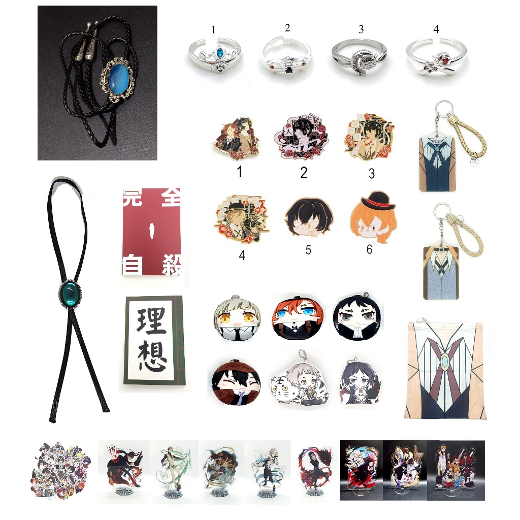 Kalung biru cos cincin pin enamel card holder buku tulis gantungan boneka standee akrilik sticker bu