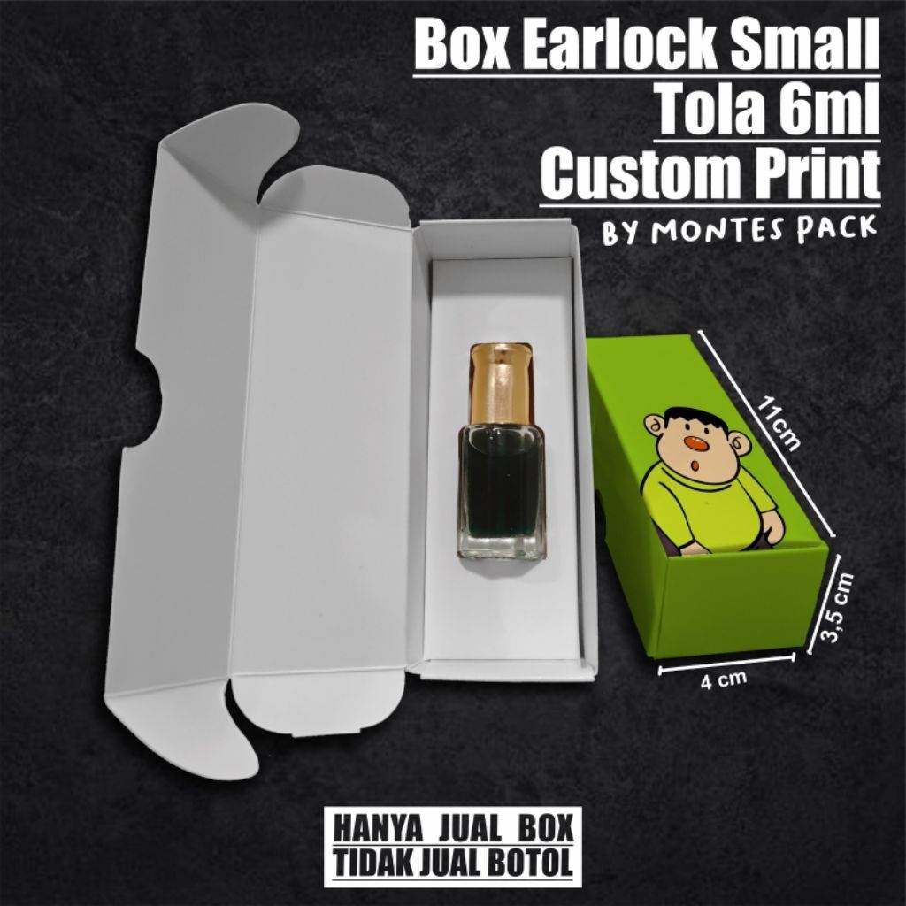 BOX PARFUM EARLOCK CUSTOM SMALL | untuk botol Tola | box parfum Custom Printing