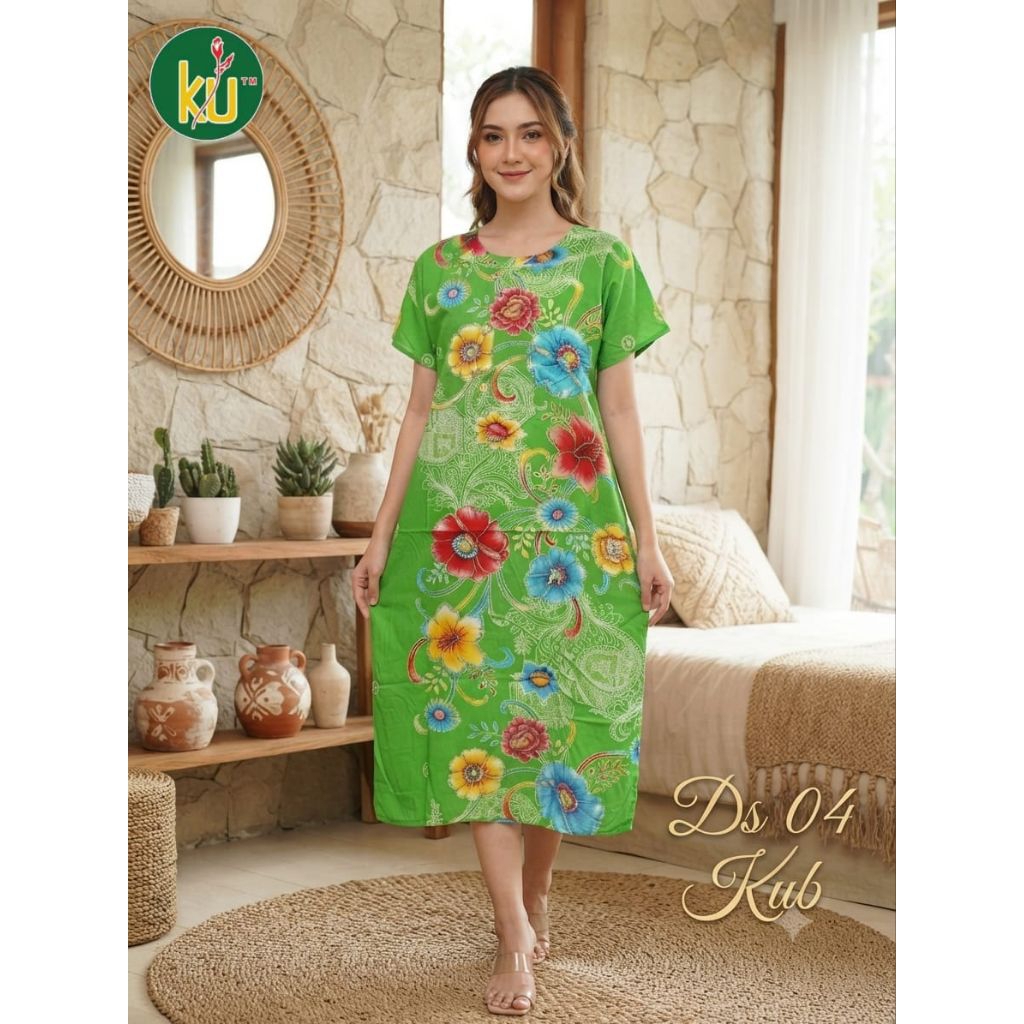 Daster batik kencana ungu label biru