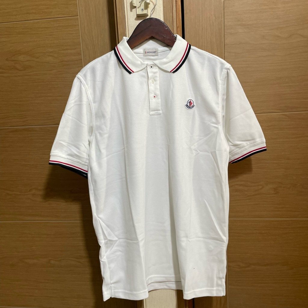 Kaos Polo Moncler White Lis