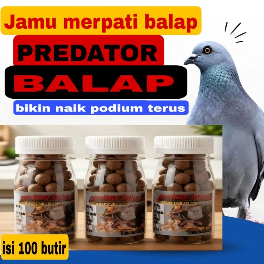 Jamu herbal merpati PREDATOR BALAP isi 100 butir paling ampuh dalam 2 hari pil Alus extra JP doping 