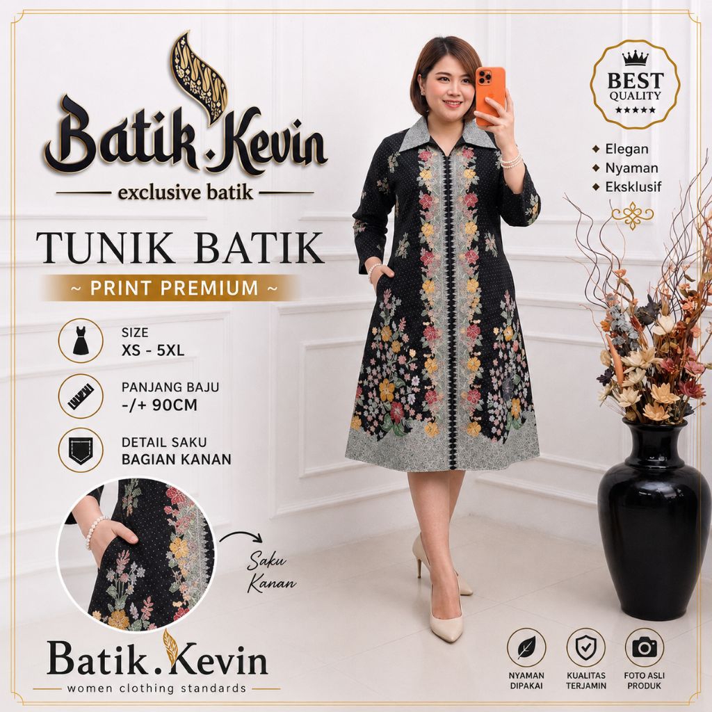 baju batik wanita modern _ atasan batik model terbaru tunik batik  jumbo ld 130