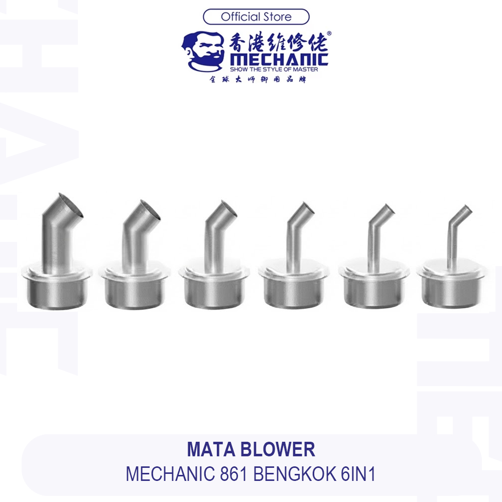 Ujung Blower MECHANIC 861 Bengkok 6in1 Nozzle Hot Air 4 5 6 8 10 12mm untuk Solder Station 861DW 861