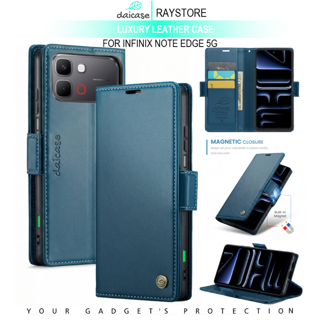 FOR INFINIX NOTE EDGE 5G FLIP LEATHER CASE PREMIUM-FLIP WALLET CASE UNTUK INFINIX NOTE EDGE 5G - DAI