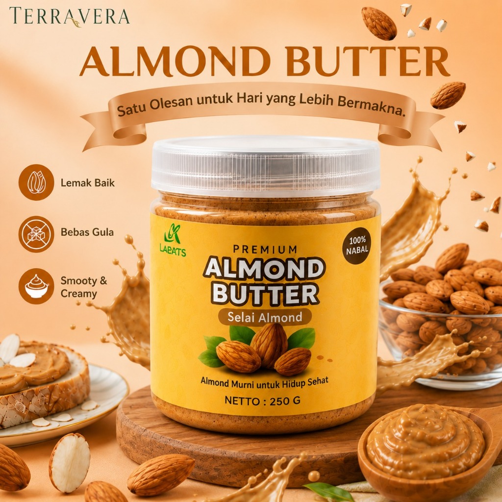 Laoats Almond Butter 250g Selai Almond Cocok untuk Roti dan Oatmeal