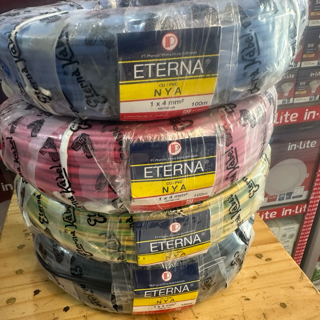 Kabel Tunggal Eterna NYA 4mm @100M / Kabel Eterna NYA 4mm @100M