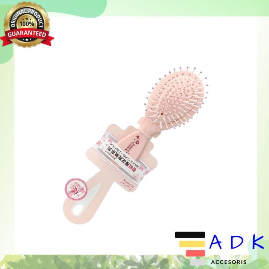 Sisir Rambut Miniso Kayu Alami dengan Desain Anti Kusut Sisir Motif Sakura DK