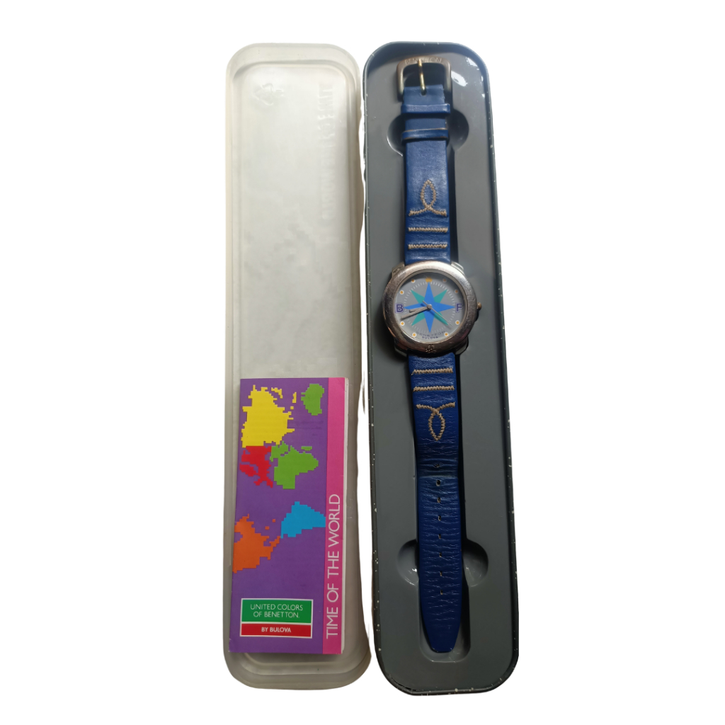 Jam Tangan Vintage United Colors of Benetton by Bulova Original Fullset Box