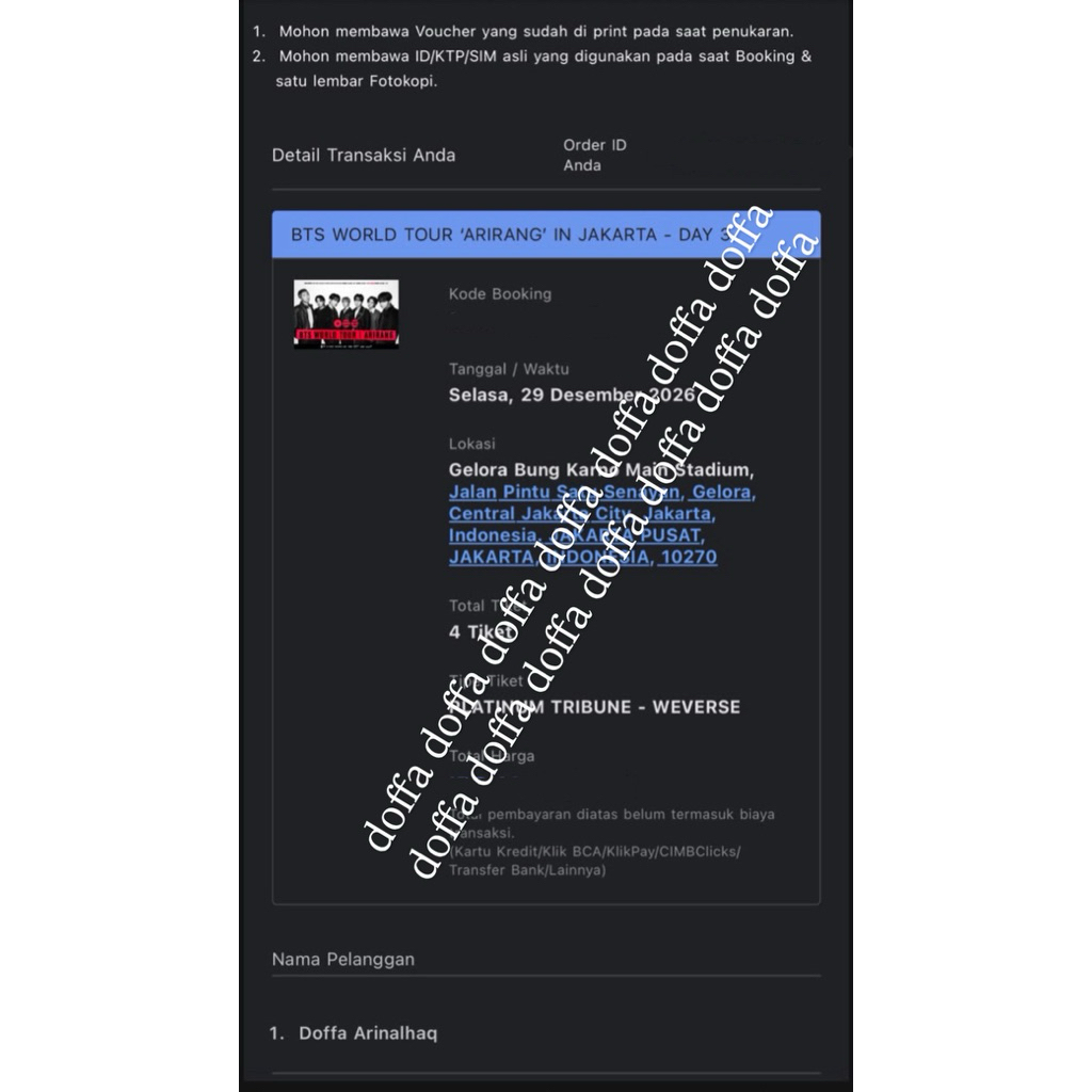 Tiket Konser BTS Arirang Jakarta Day 3
