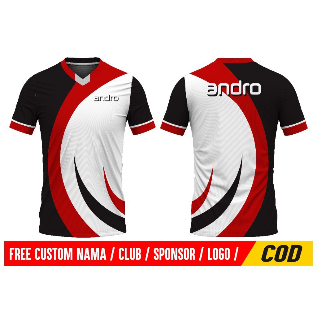 KAOS JERSEY PINGPONG ANDRO RED BLACK #TENIS MEJA