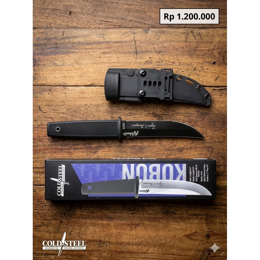 Pisau Dapur Kobun baja dengan warna hitam dan hijau