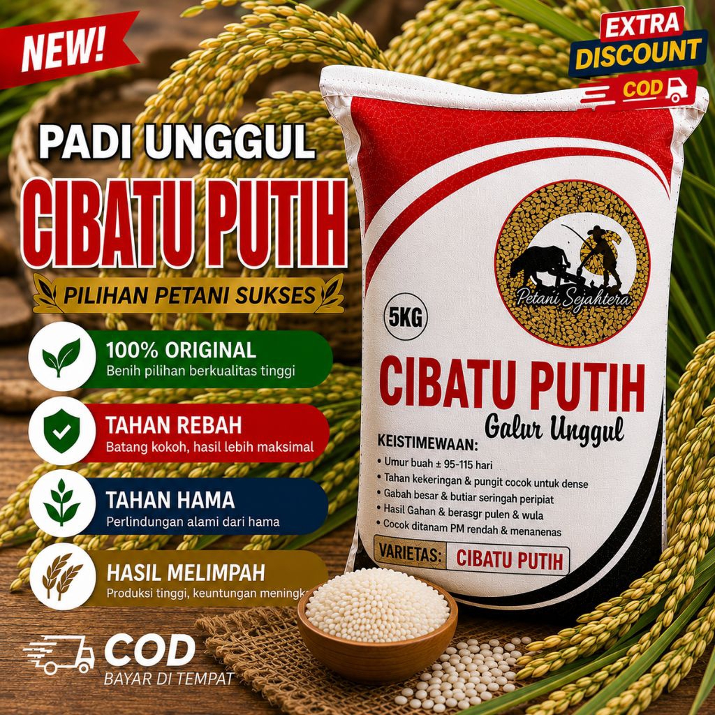 Benih padi cibatu putih 5kg original